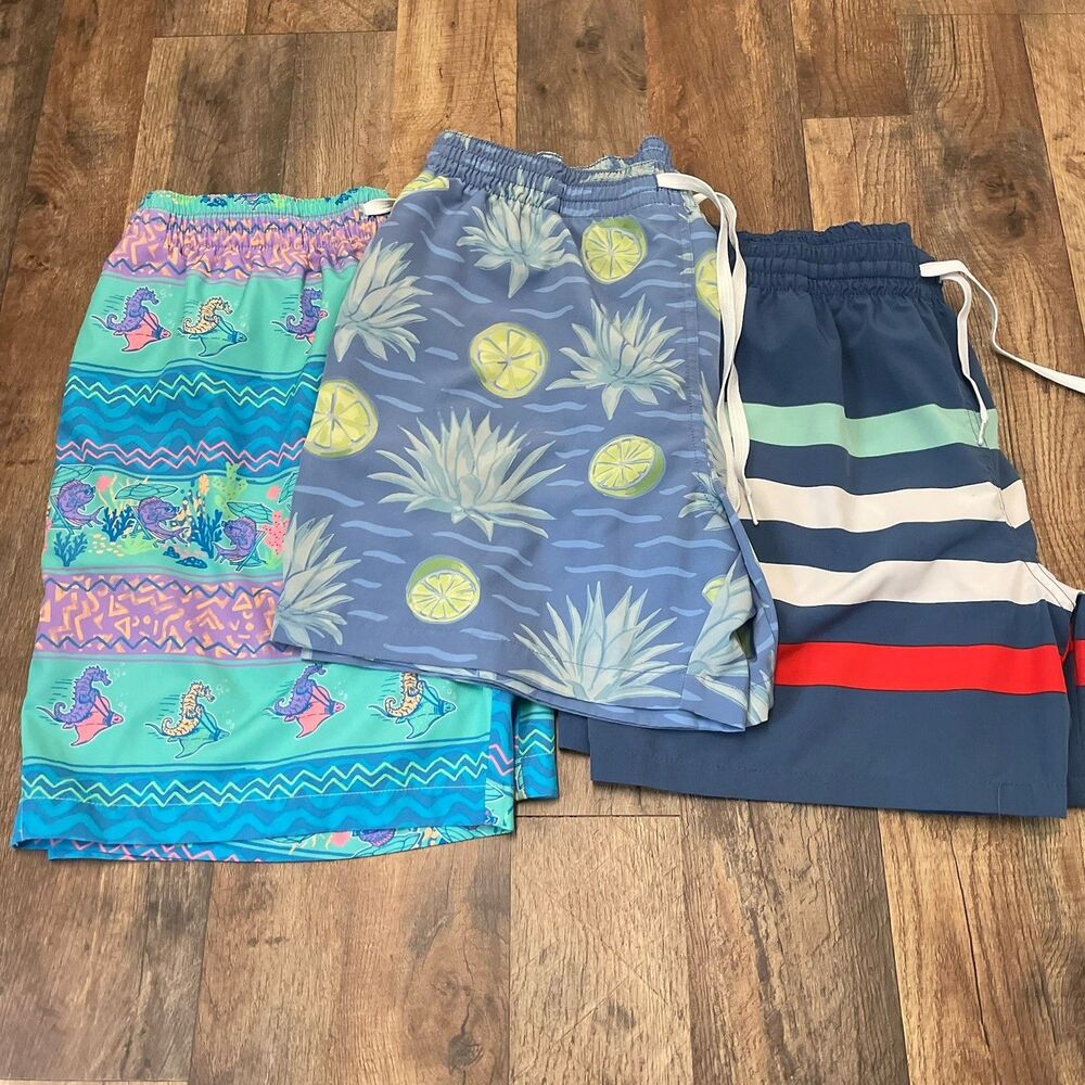 Lot of 3 Chubbies Men’s Swim Trunks Shorts Size XL 5 7 5.5 Inseam Preppy Beach